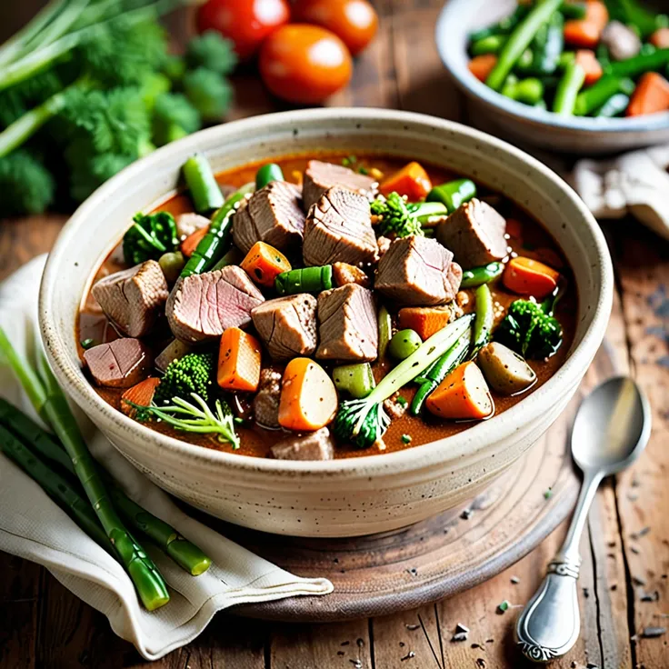 Hearty Veal Stew with Fresh Spring Vegetables