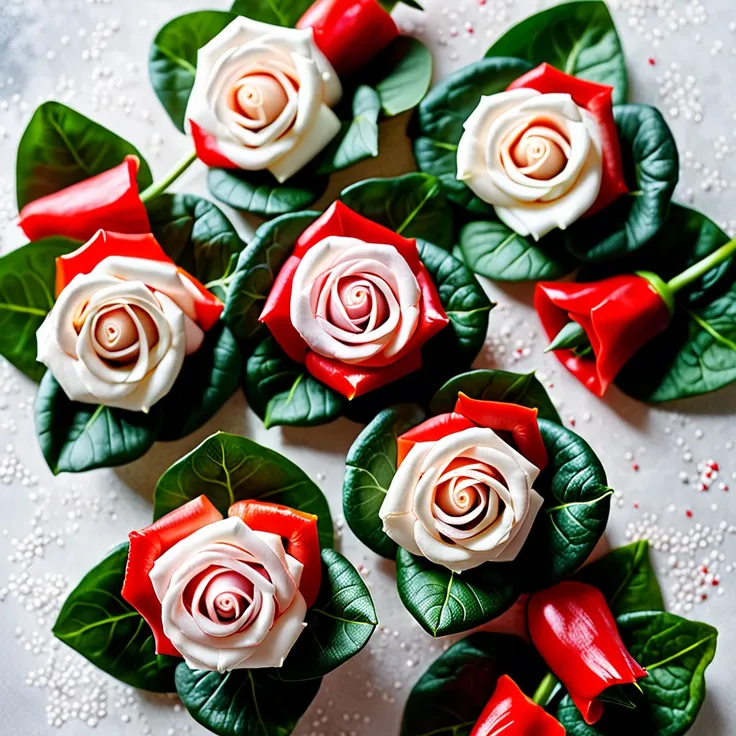 Holiday Veggie and Ham Roses: Festive Appetizer Delight
