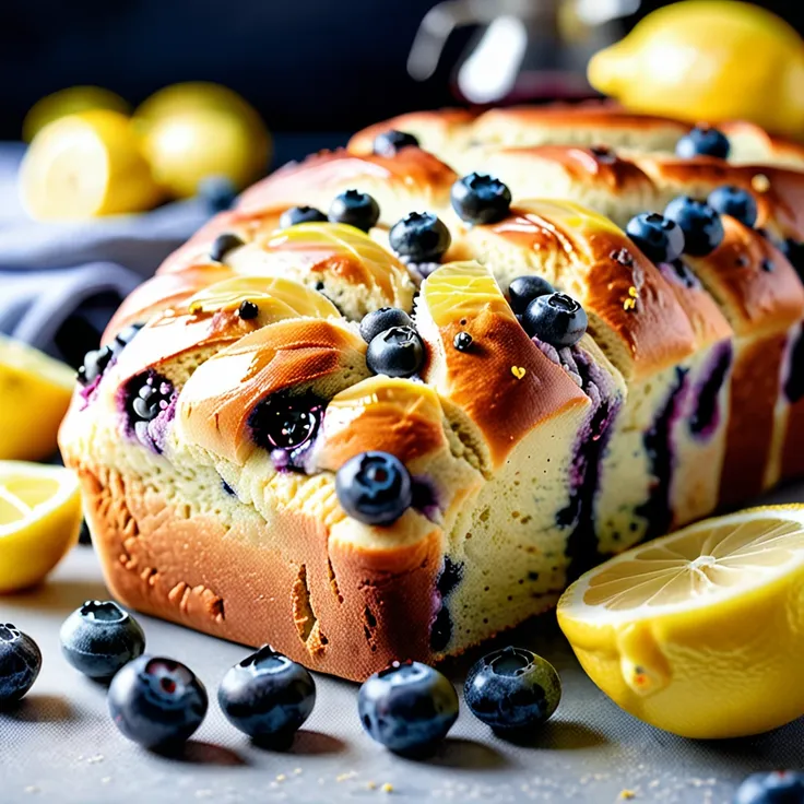 Homemade Lemon Blueberry Yeast Bread