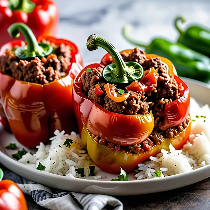 Recipe: Instant Pot Stuffed Bell Peppers with Savory Beef Filling