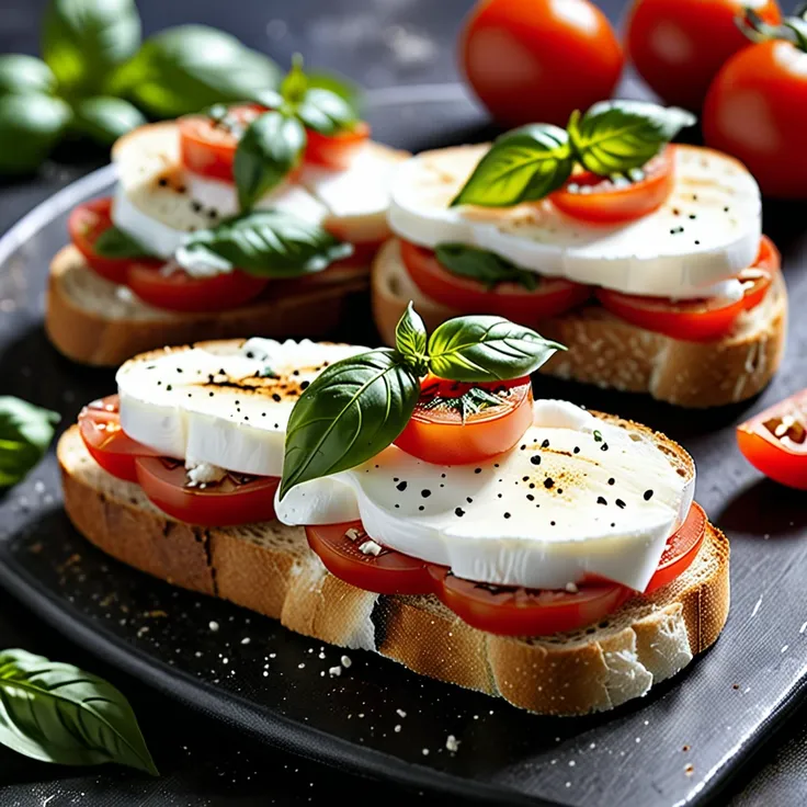 Recipe: Italian Flavor Toasts with Fresh Mozzarella and Basil