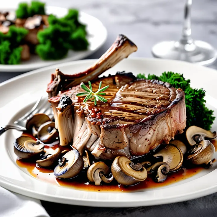 Recipe: Juicy Veal Chop with Sauted Mushrooms