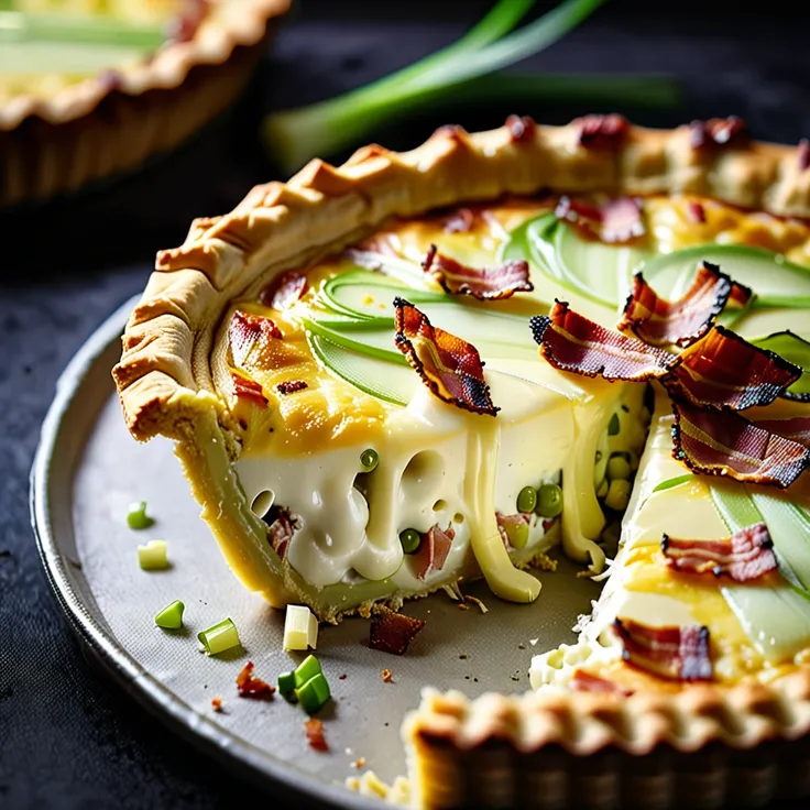 Leek Bacon And Reblochon Cheese Savory Pie