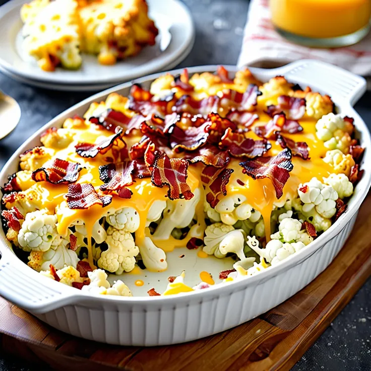 Recipe: Loaded Cauliflower Casserole with Cheese and Bacon