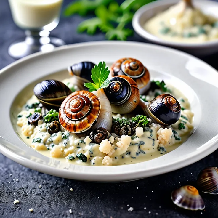 Parmesan Snail Crumble With Garlic Herb Cream Sauce