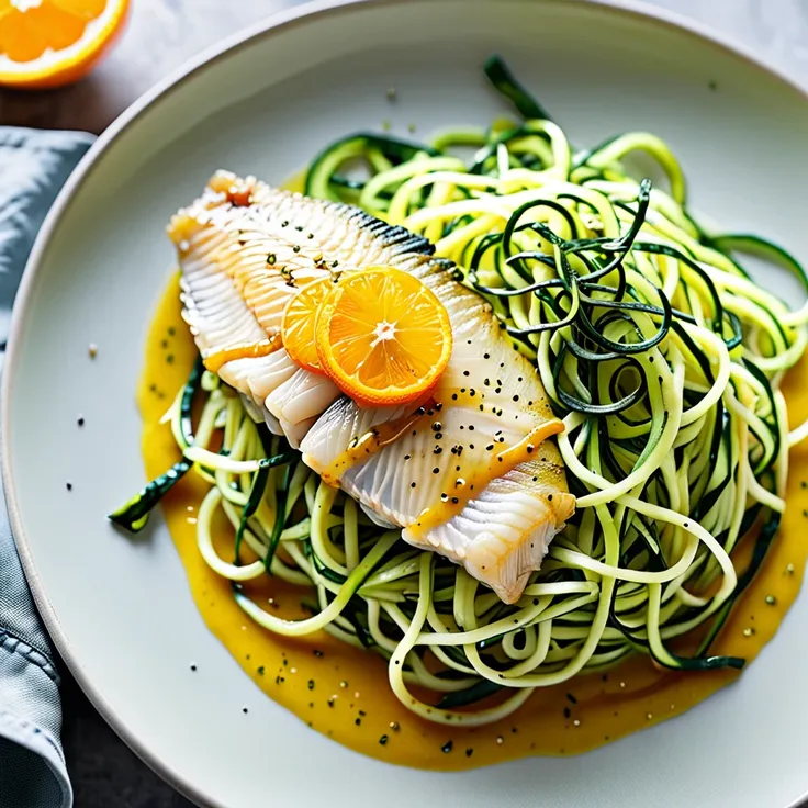Recipe: Perch with Zucchini Noodles and Orange Sauce