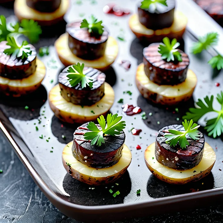 Recipe: Potato Canapes with Savory Blood Sausage Bites