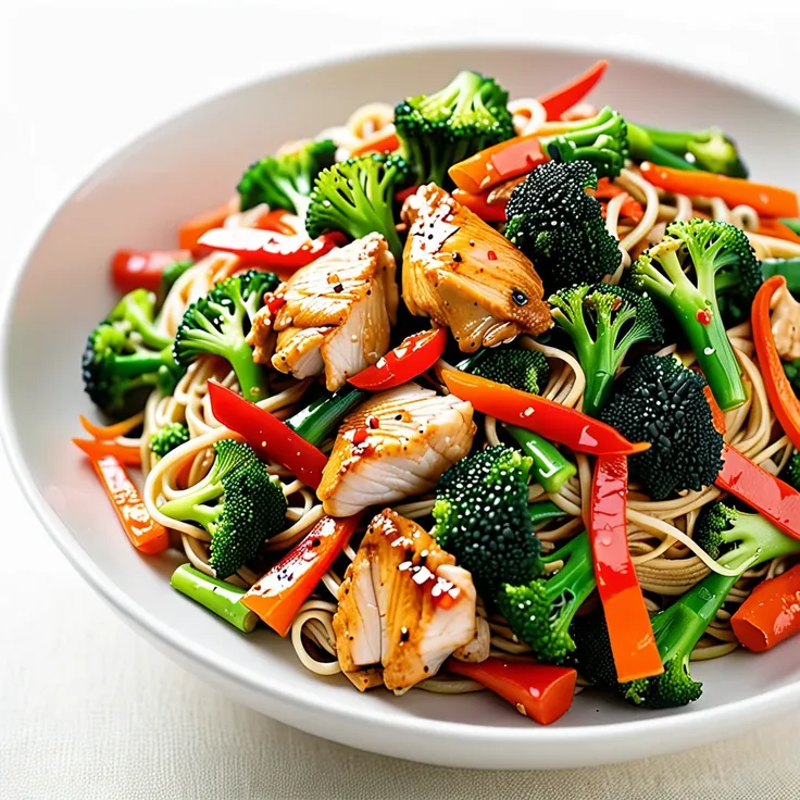Quick and Easy Stir-Fried Chicken and Vegetable Noodles