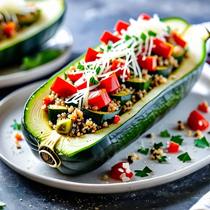 Recipe: Quinoa and Lentil Stuffed Zucchini Boats