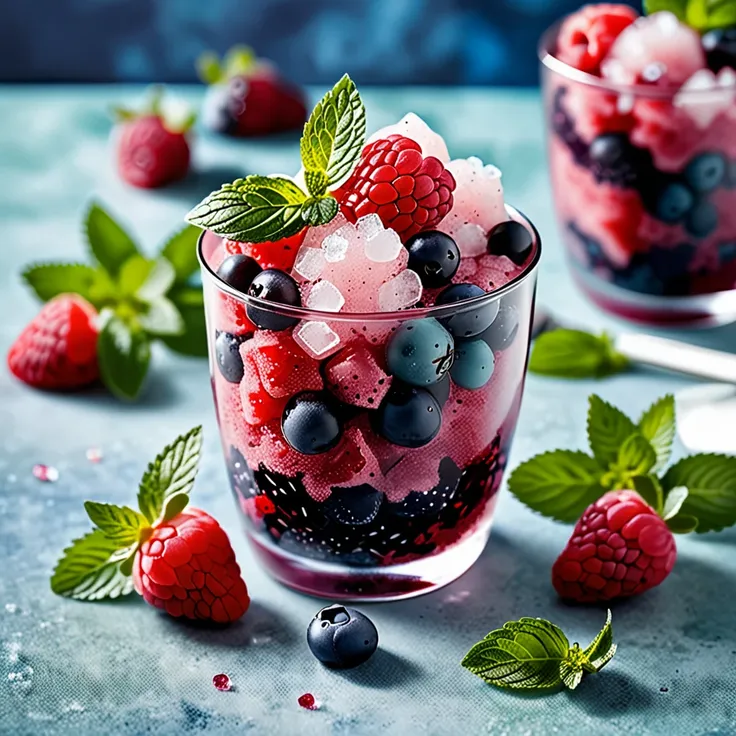 Recipe: Refreshing Berry Mint Ice Granita Recipe