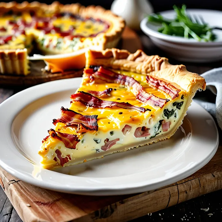 Recipe: Rustic Country Quiche with Bacon and Cheese