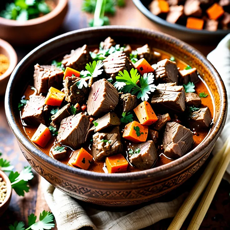 Savory Slow-Cooked Lamb Stew with Moroccan Spices
