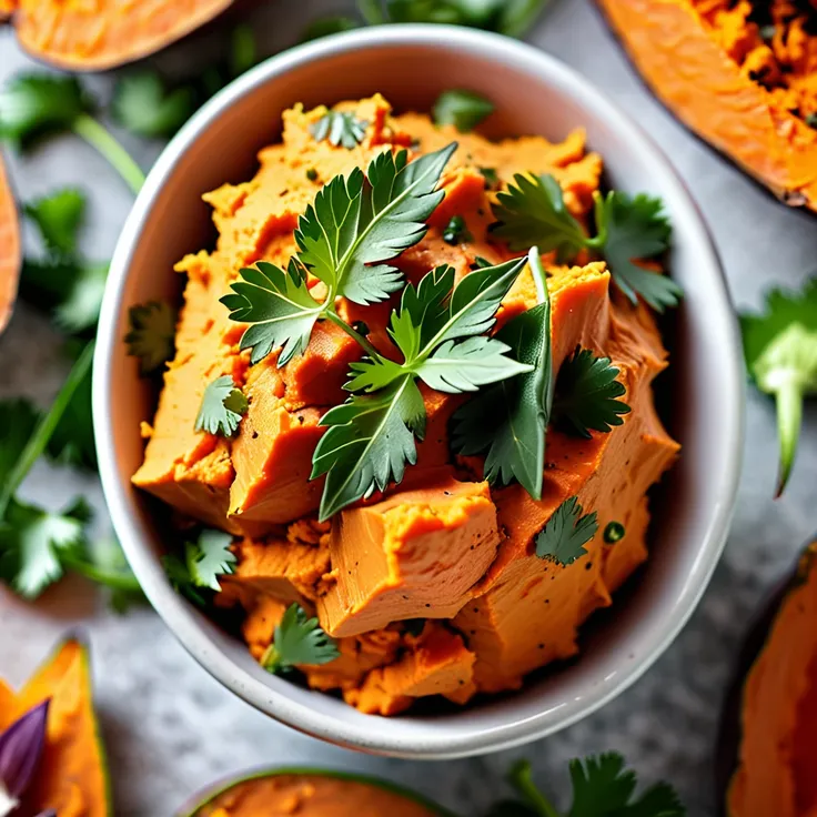 Recipe: Spicy Jalapeno Cilantro Mashed Sweet Potatoes