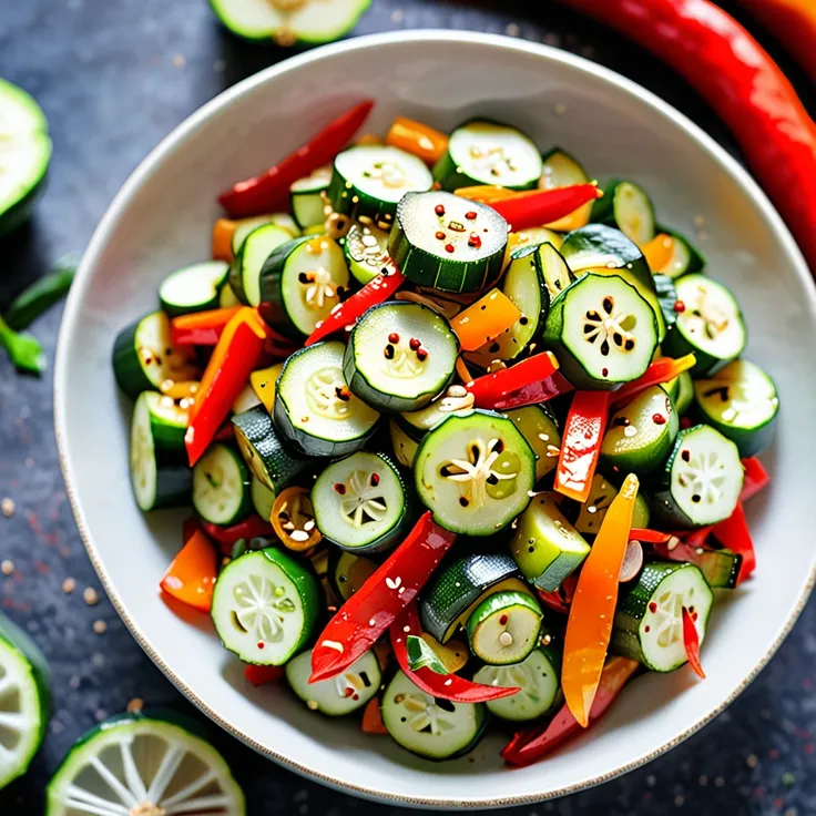 Spicy Sweet and Sour Zucchini Stir Fry