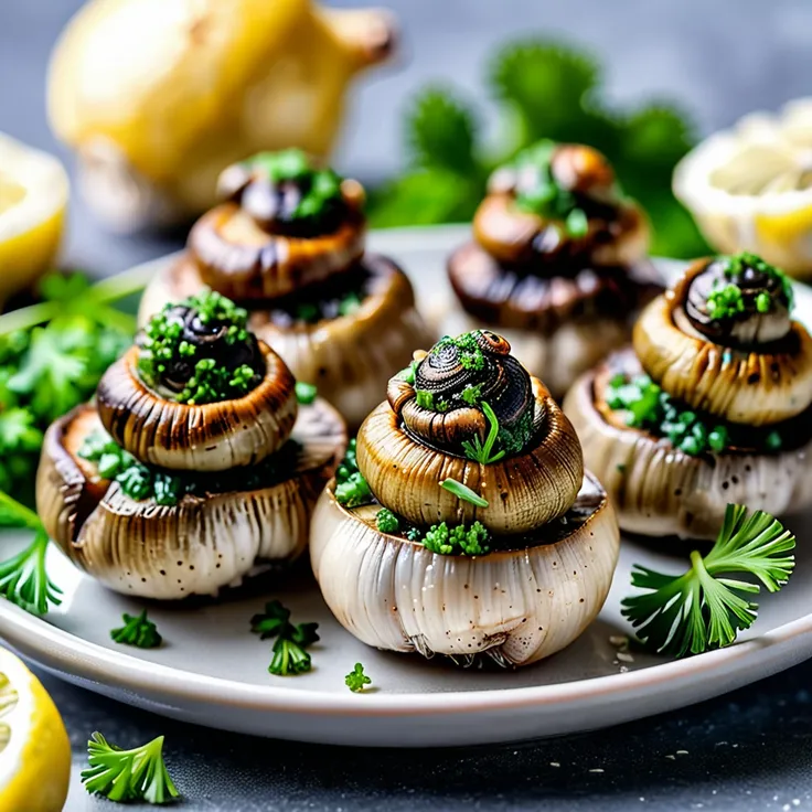 Stuffed Mushrooms with Garlic Butter Snails