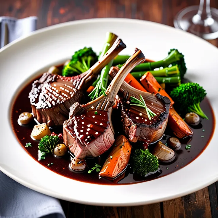 Recipe: Tender Lamb Chops Braised in Rich Red Wine Sauce