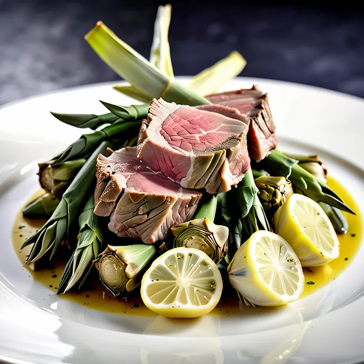 Tender Veal with Cardoons and Lemon Artichokes