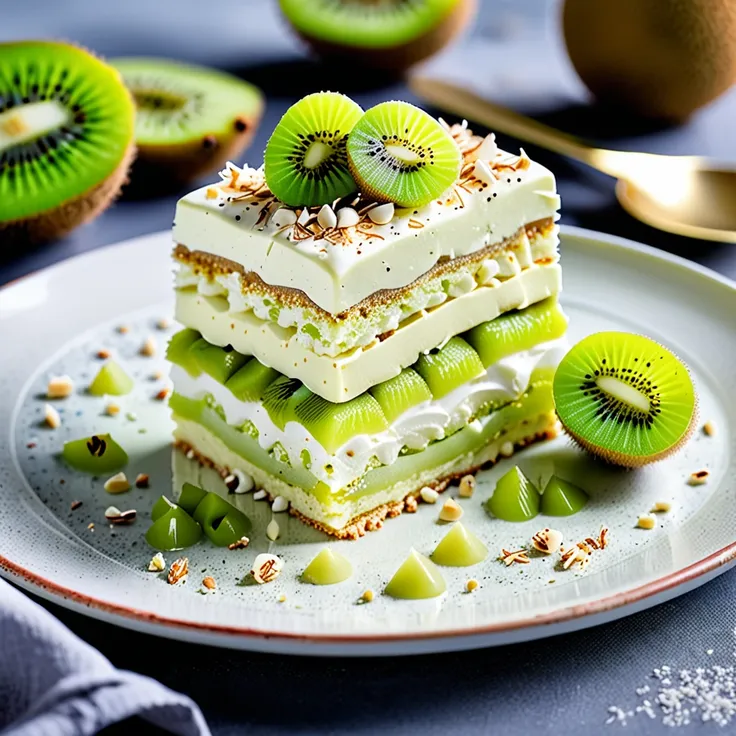 White Chocolate Kiwi Tiramisu Dessert Recipe
