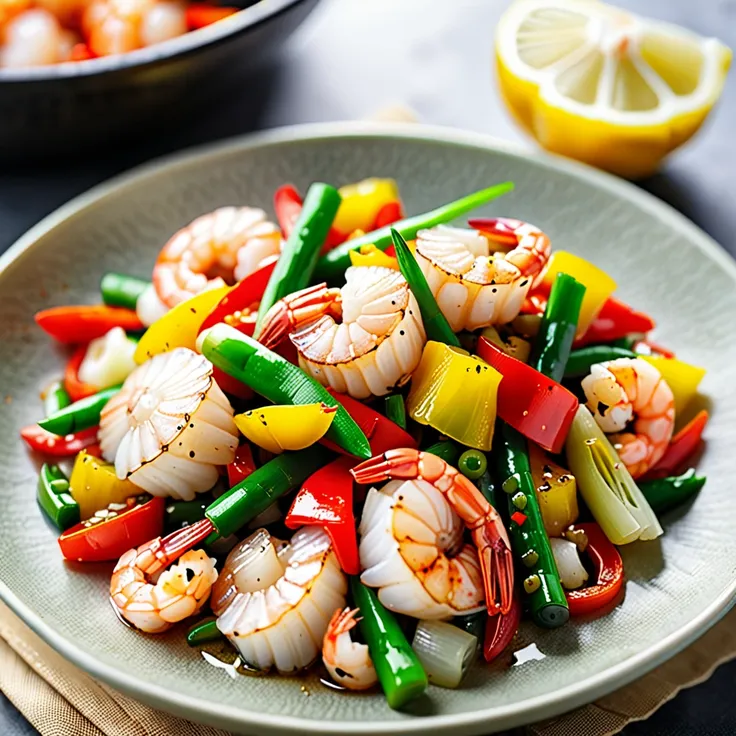 Zesty Lemon Garlic Scallop and Shrimp Stir-Fry
