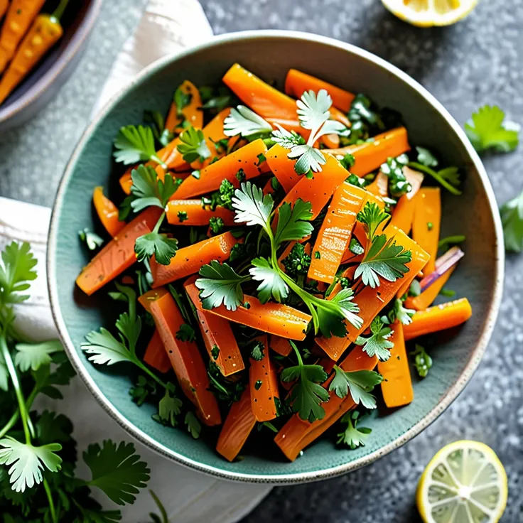 Zesty Marinated Carrot Salad with Fresh Herbs