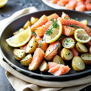 Crispy Pan-Fried Potatoes with Smoked Salmon and Fresh Lemon