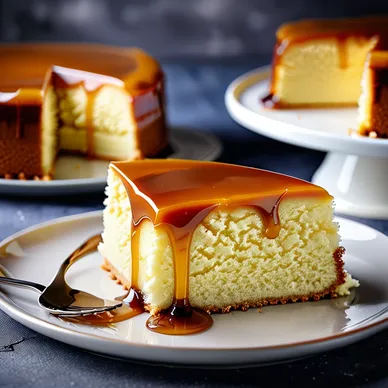 Delicious Caramel Sponge Cake Pie