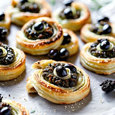 Savory Puff Pastry Palmiers with Olive Tapenade