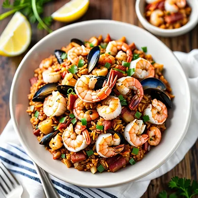 Smoky Bacon and Seafood Jambalaya